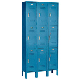 12 x 15 x 24 in. Paramount 3 Tier 9 Door Ready to Assemble Locker, Blue