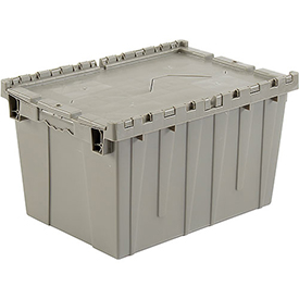 DC-2115-12GRAY 21.87 x 15.25 x 12.87 in. Attached Lid Plastic Storage Container, Gray
