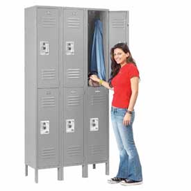 Infinity Double Tier 6 Door Ready to Assemble Locker - Gray - 12 x 12 x 36 in.