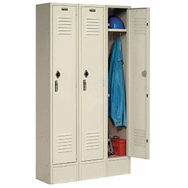 Paramount Single Tier 3 Door Ready to Assemble Locker - Tan - 15 x 18 x 72 in.