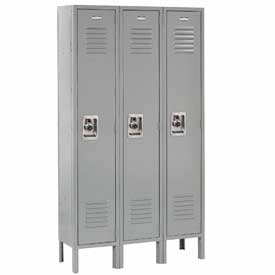 12 x 18 x 72 in. Infinity Single Tier 3 Door Ready to Assemble Locker - Gray