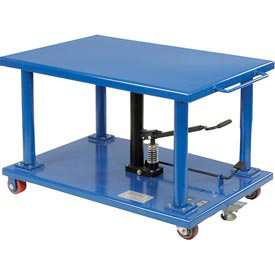 MD2048A 2000 lbs Work Positioning Post Lift Table with Foot Control, Blue