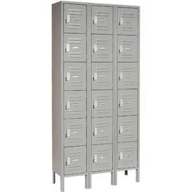 Six-Tier Steel Locker - Gray - 12 x 18 x 12 in. - Durable & Secure