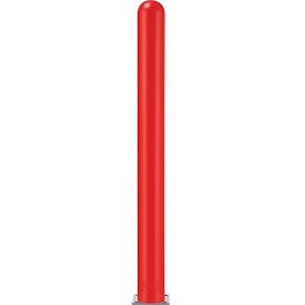 BOL4RD 4 in. HDPE Dome Top Smooth Bollard Post Sleeve, Red
