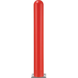 BOL6RD 6 in. HDPE Dome Top Smooth Bollard Post Sleeve, Red
