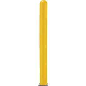BOL4YL 4 in. HDPE Dome Top Smooth Bollard Post Sleeve, Yellow