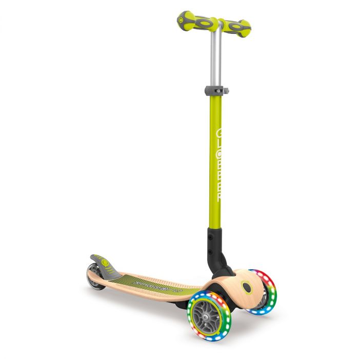Picture of Globber 436-106 Primo Foldable Wood Scooter with Lights&#44; Lime Green