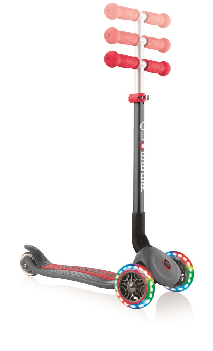 Picture of Globber 432-120 Primo Foldable Scooter with Lights&#44; Grey & Red