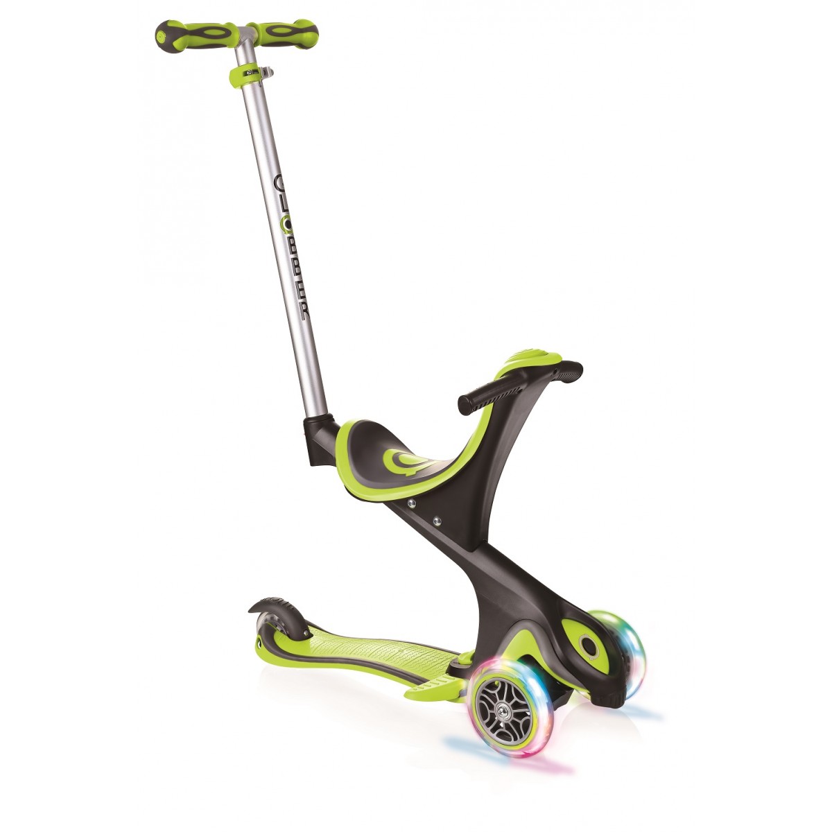 Picture of Globber 459-106 5-in-1 V2 Go Up Comfort Scooter with Lights&#44; Lime Green