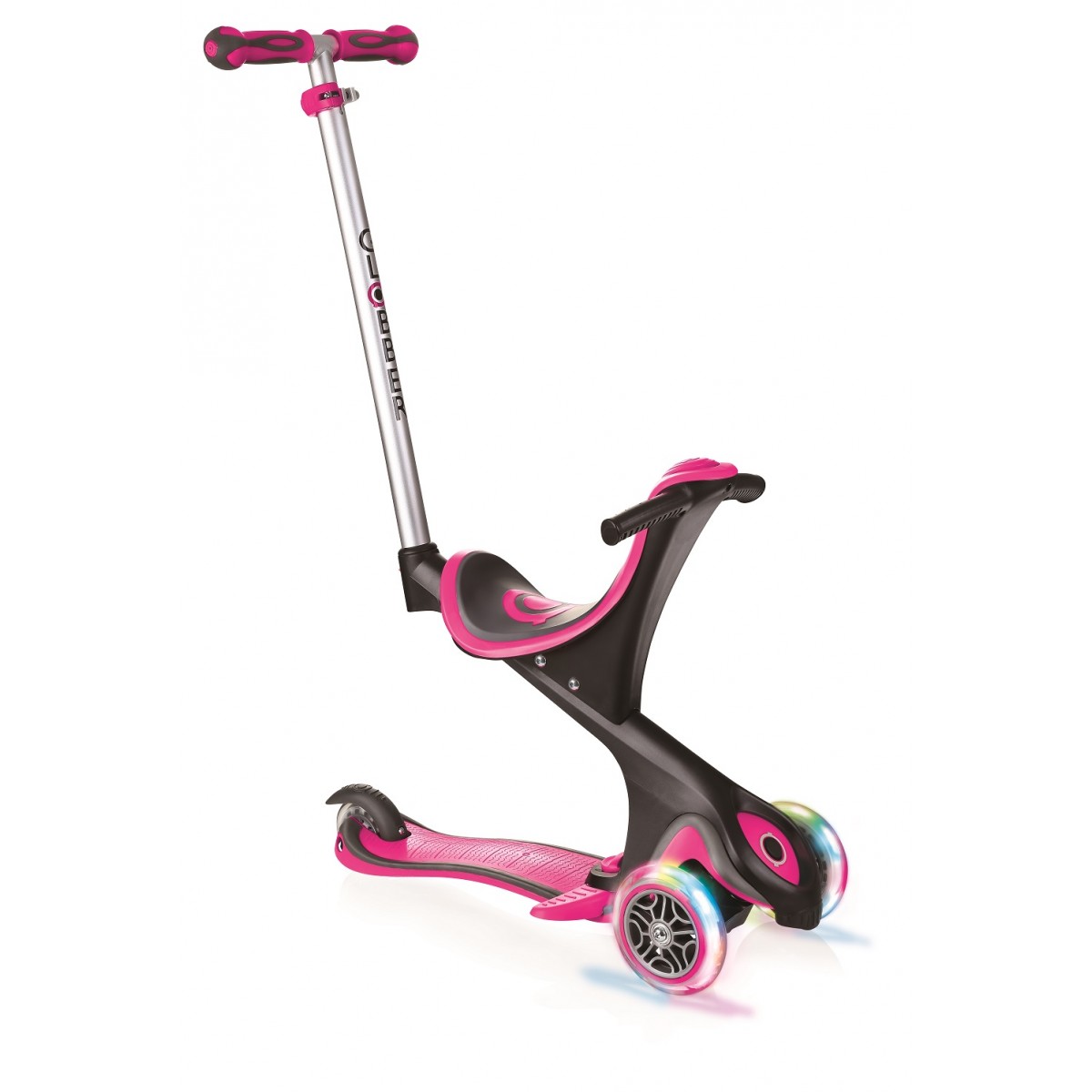Picture of Globber 459-110 5-in-1 V2 Go Up Comfort Scooter with Lights&#44; Deep Pink