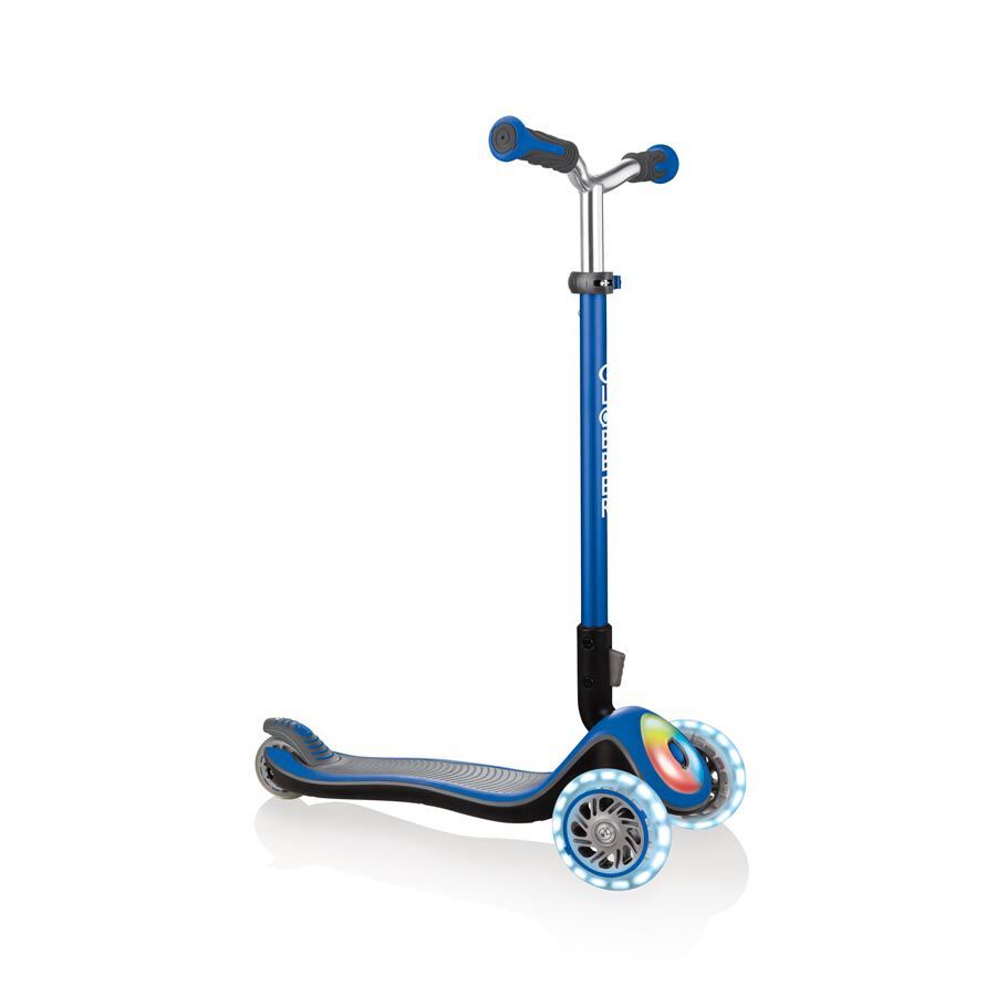 Picture of Globber 444-800 Elite Prime Flashing Head Deck & Light Up Wheel Scooter with Anodized Tbar&#44; Navy Blue