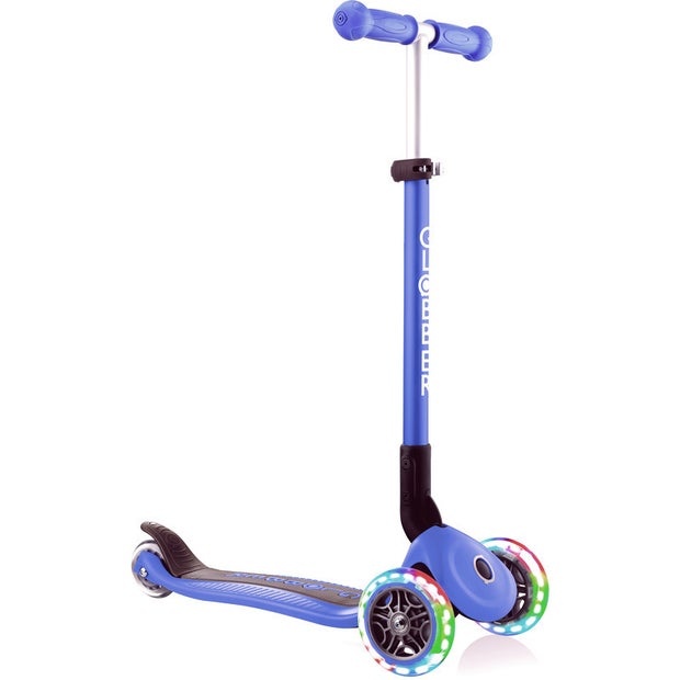 Picture of Globber 432-100 Primo Foldable Scooter with Lights&#44; Navy Blue