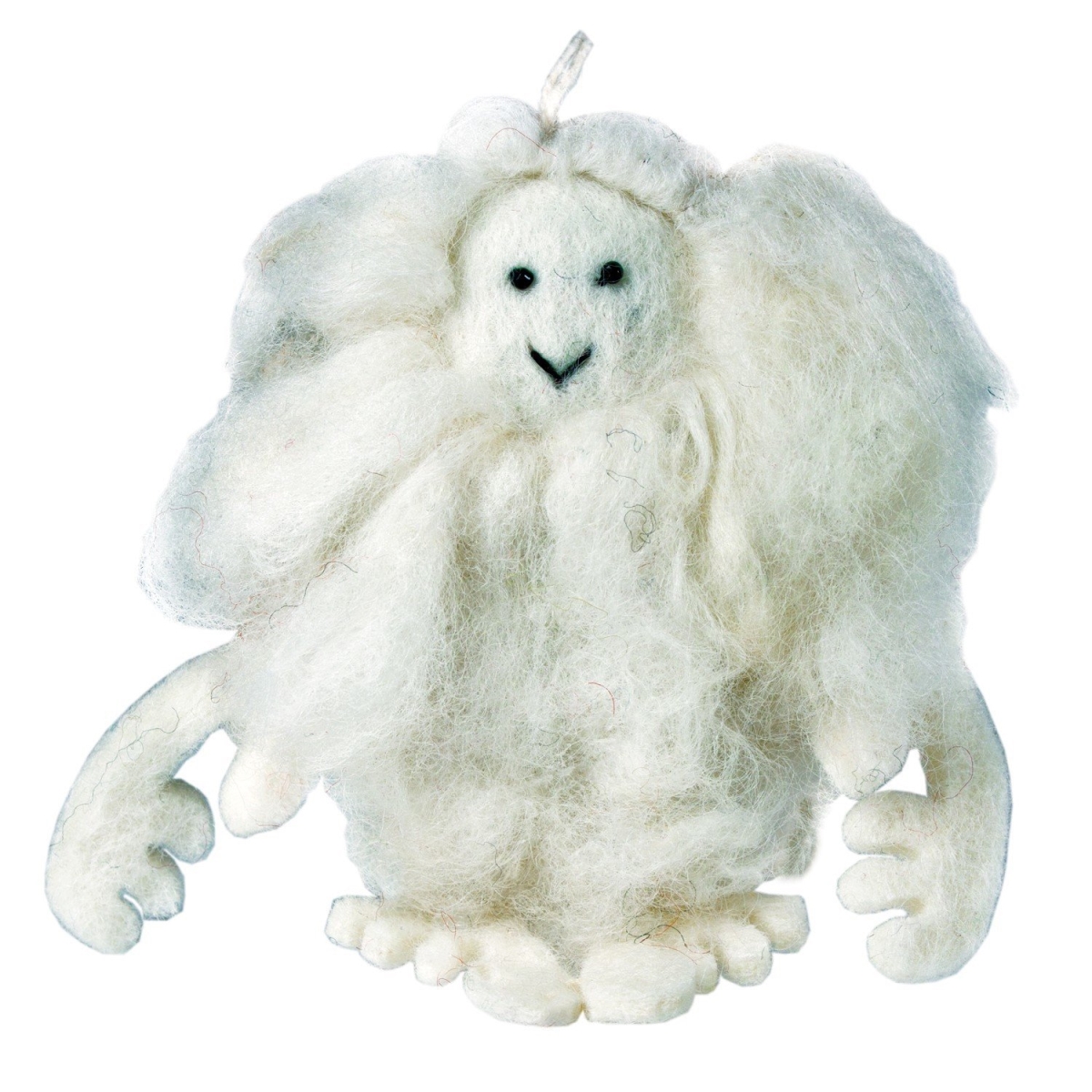 DZI471281000 Handmade & Fair Trade White Felt Yeti Ornament