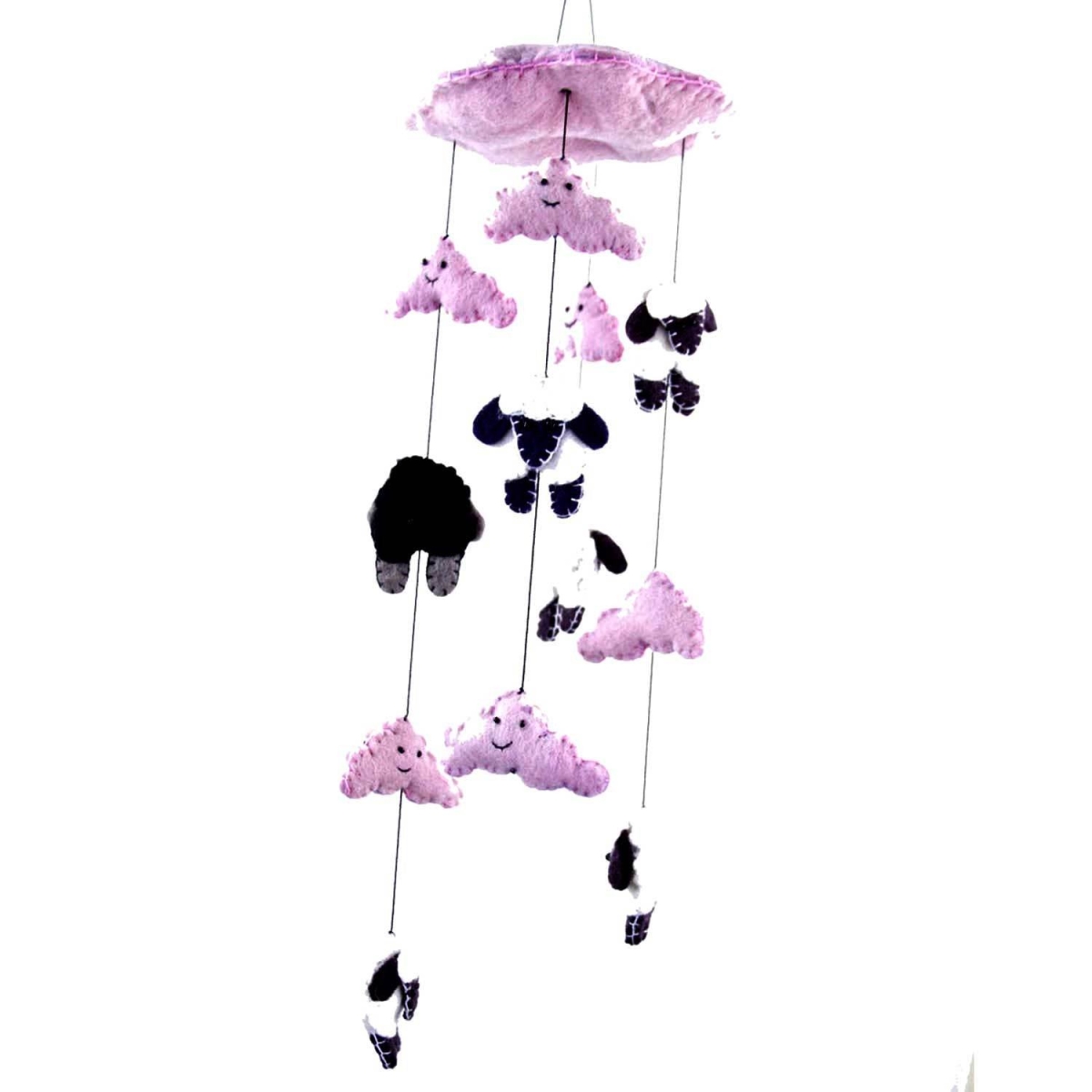 Handmade & Fair Trade Counting Sheep Mobile - Pink