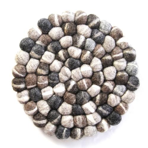 Picture of Global Groove GLG50053-01L Hand Crafted Felt Coaster, Tie Dye Grey