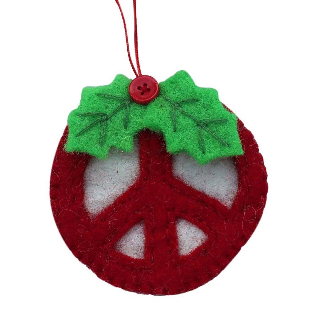 GLG50029-02-241450 Handmade Red Peace Sign Ornament