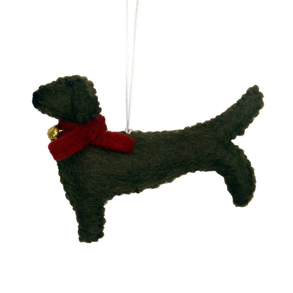 GLG60019-01-241479 Handmade Dachshund Felt Ornament