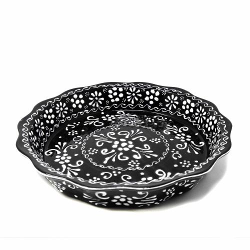 Picture of Ceramica Quevedo MC327I Encantada Handmade Pottery Serving Dish, Black & White