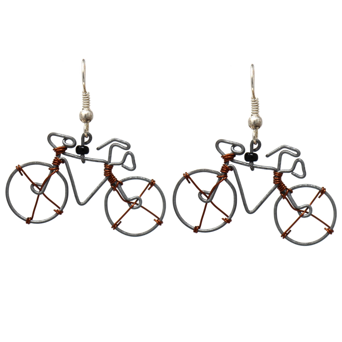 KJW003-S10 Recycled Wire Bicycle Earrings - Set of 10