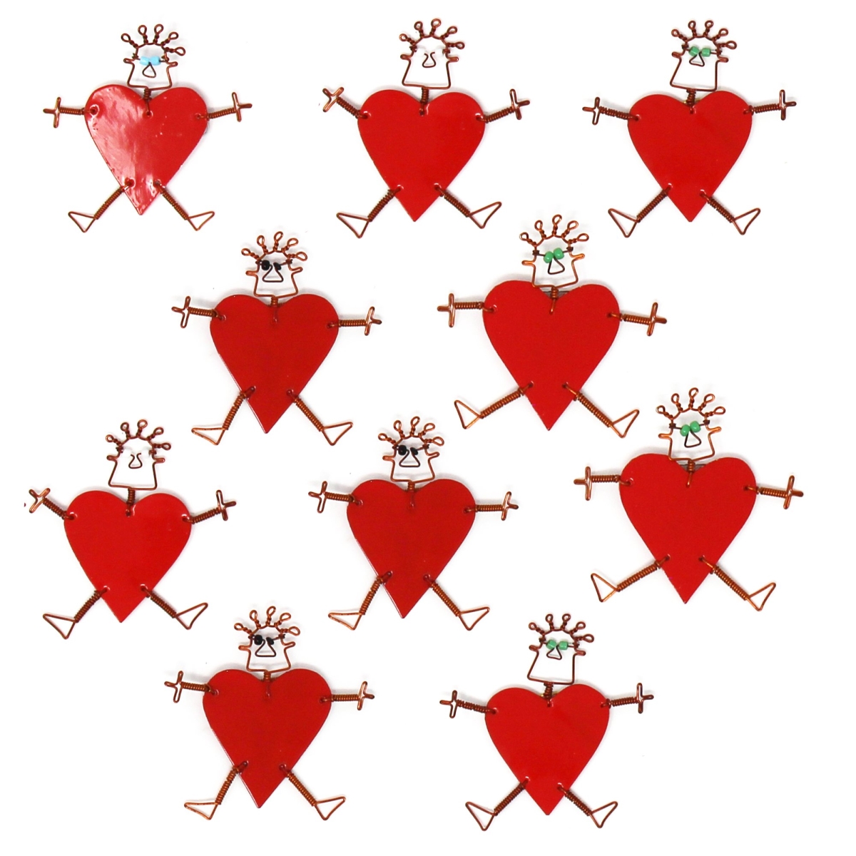 Picture of Creative Alternatives KJW005H-S10 Dancing Girl Heart Body Pins in Red - Creative Alternatives - Set of 10