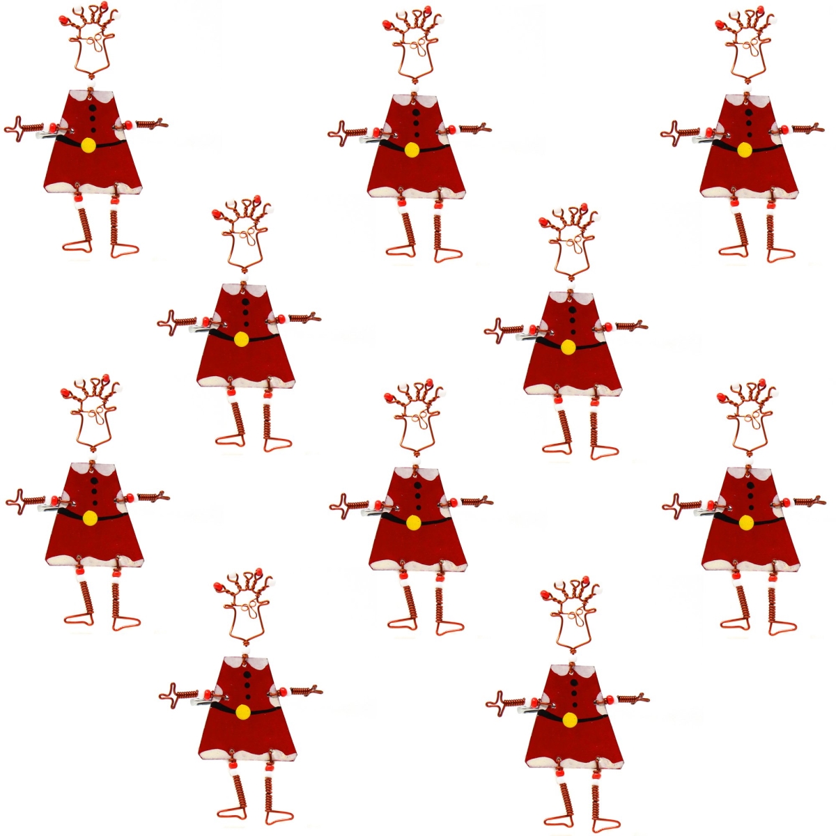 Picture of Creative Alternatives KJWPSA-S10 Dancing Girl Santa Pins - Creative Alternatives - Set of 10