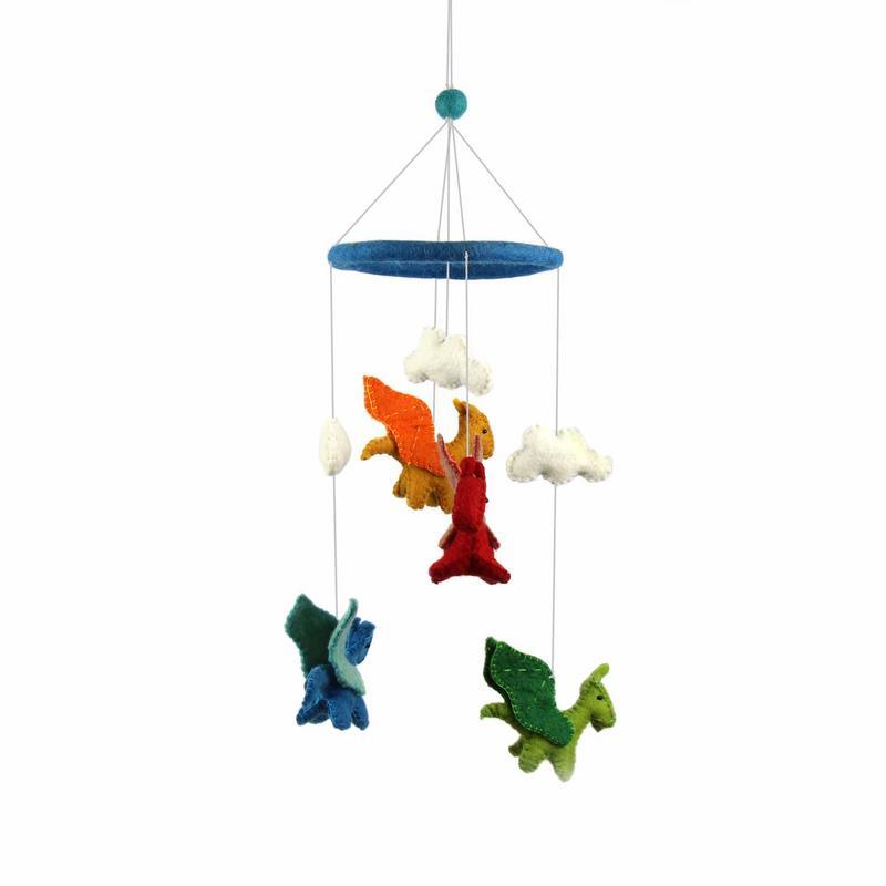 GLG2382-133010 Felt Dragon Mobile Handmade & Fair Trade