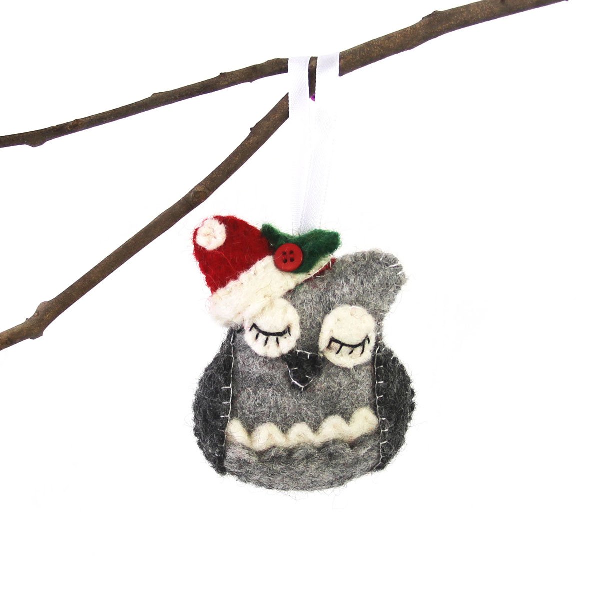 Hand Felted Christmas Ornament Owl