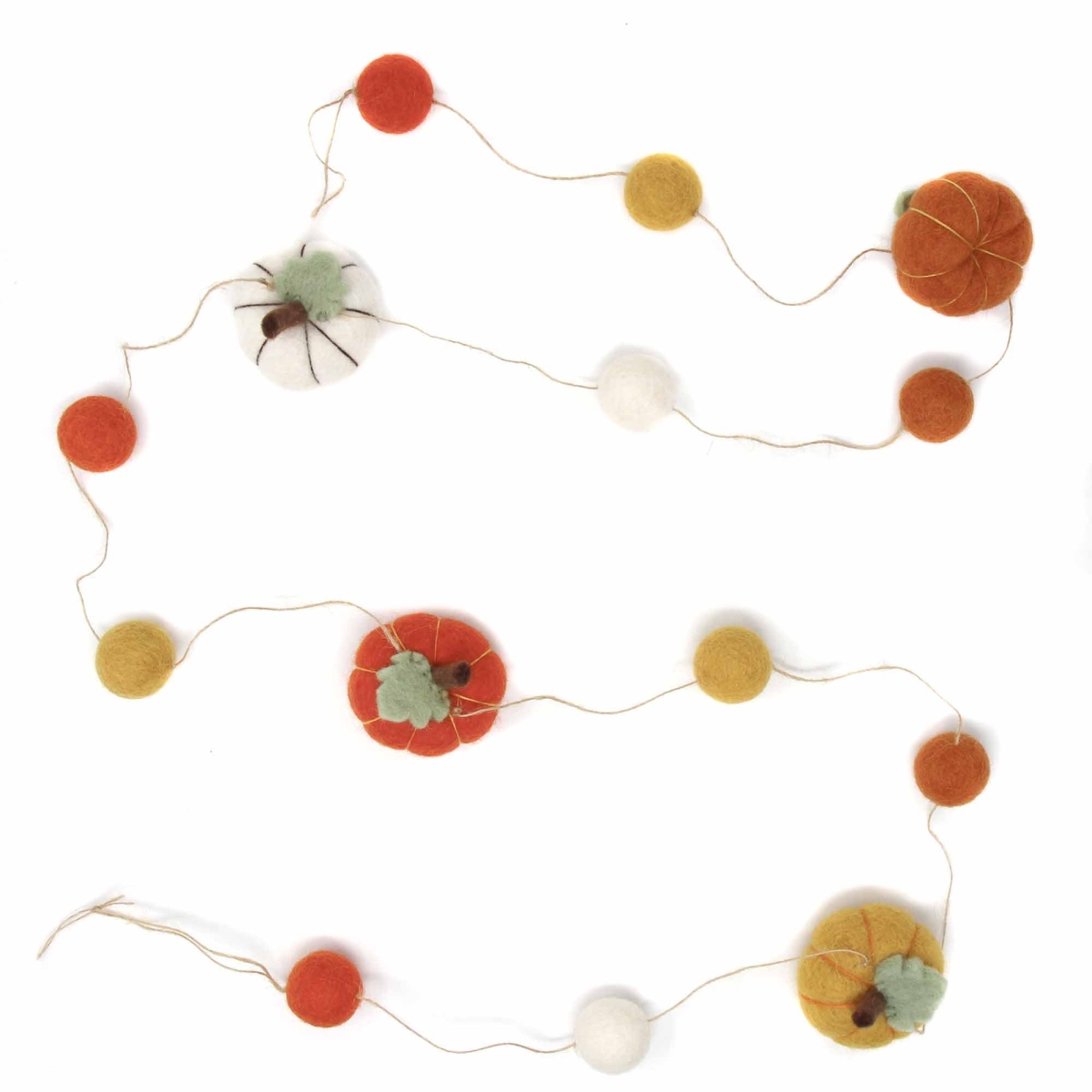 GLG70035-01 35 in. Hand Felted Pumpkins Garland