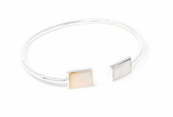 UPBSHWR 75 in. Mother of Pearl Square Cuff Bracelet