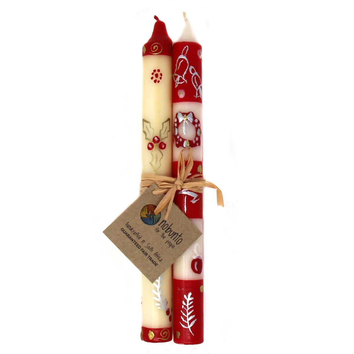 PCPOTKIM-595663 Tall Hand Painted Candles Pair - Kimweta Design -