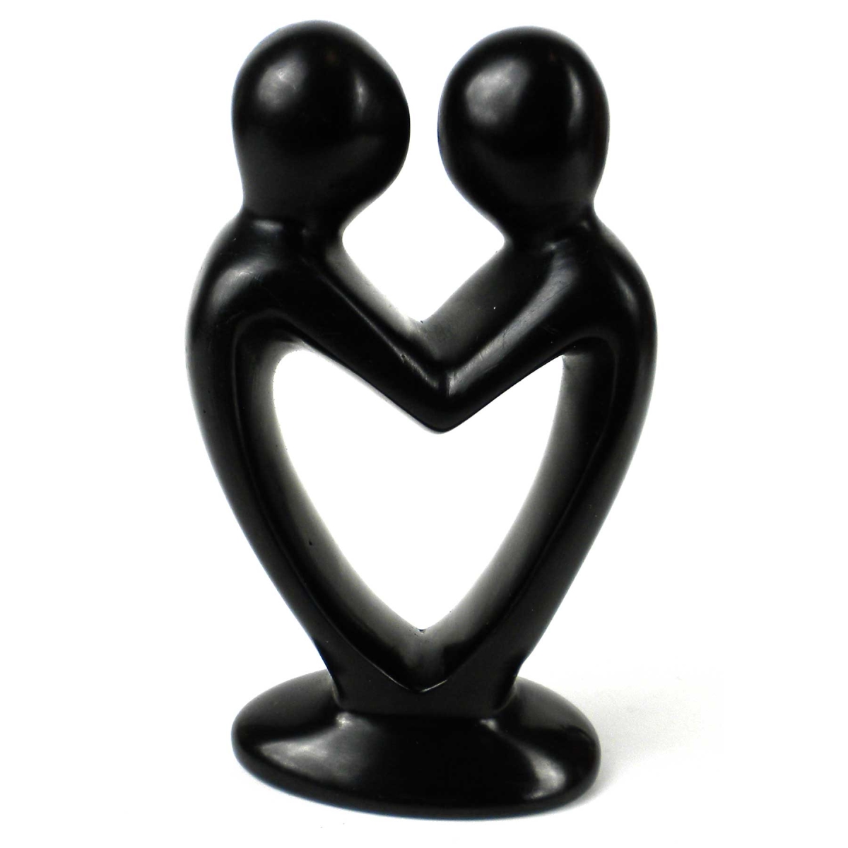 KSALOV4-B-DS 4 in. Soapstone Lovers Heart Black