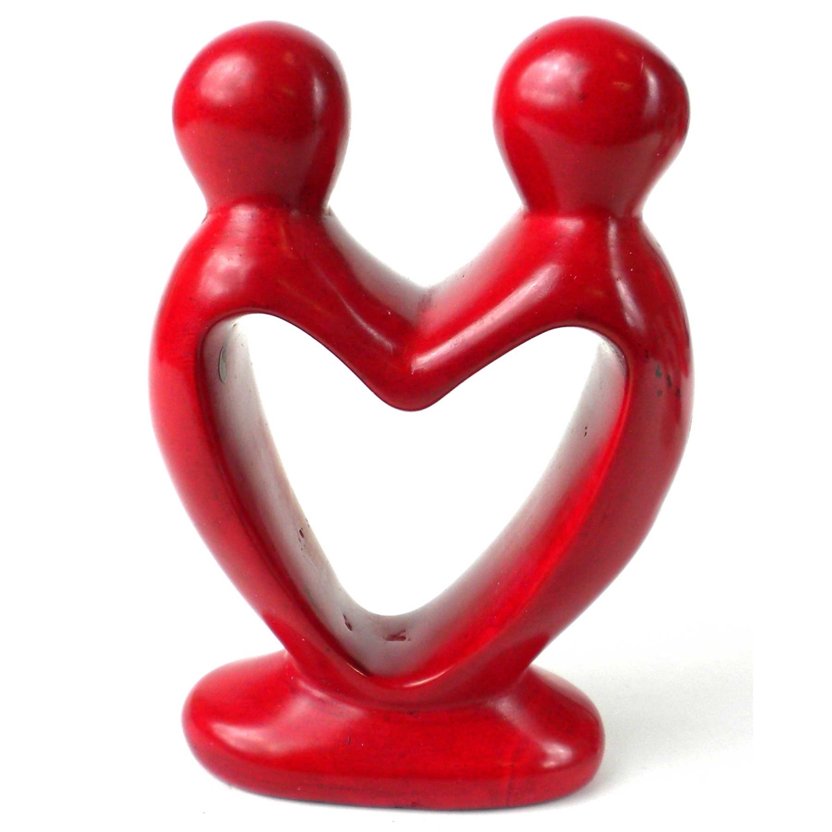 KSALOV4-R-DS 4 in. Soapstone Lovers Heart Red