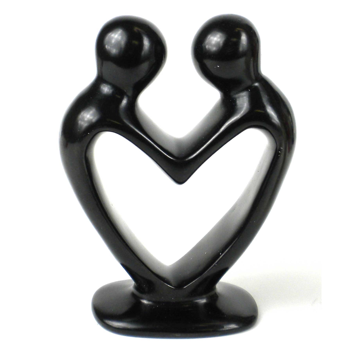 KSALOV6-B-DS 6 in. Soapstone Lovers Heart Black