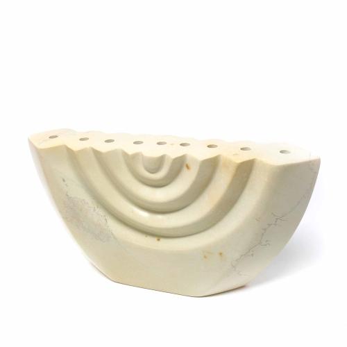 KSAMNRHW Soapstone White Menorah