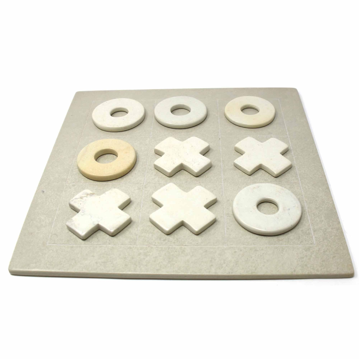 KSATTT-DS Handcarved Soapstone Tic-Tac-Toe Game Set