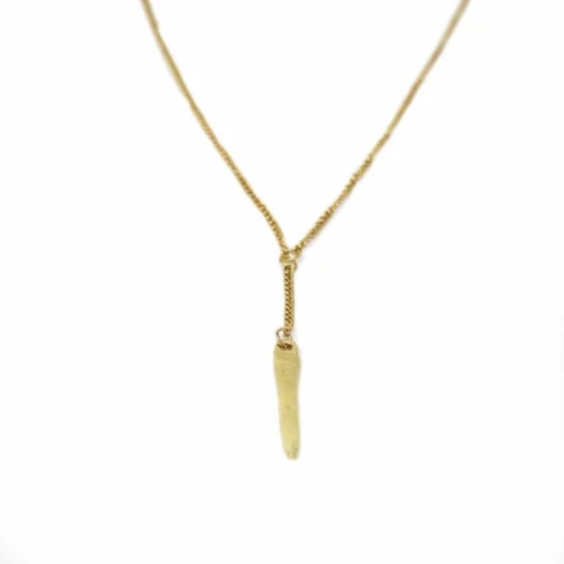 IX10HF20021 Cone Pendant Goldtone Neckace
