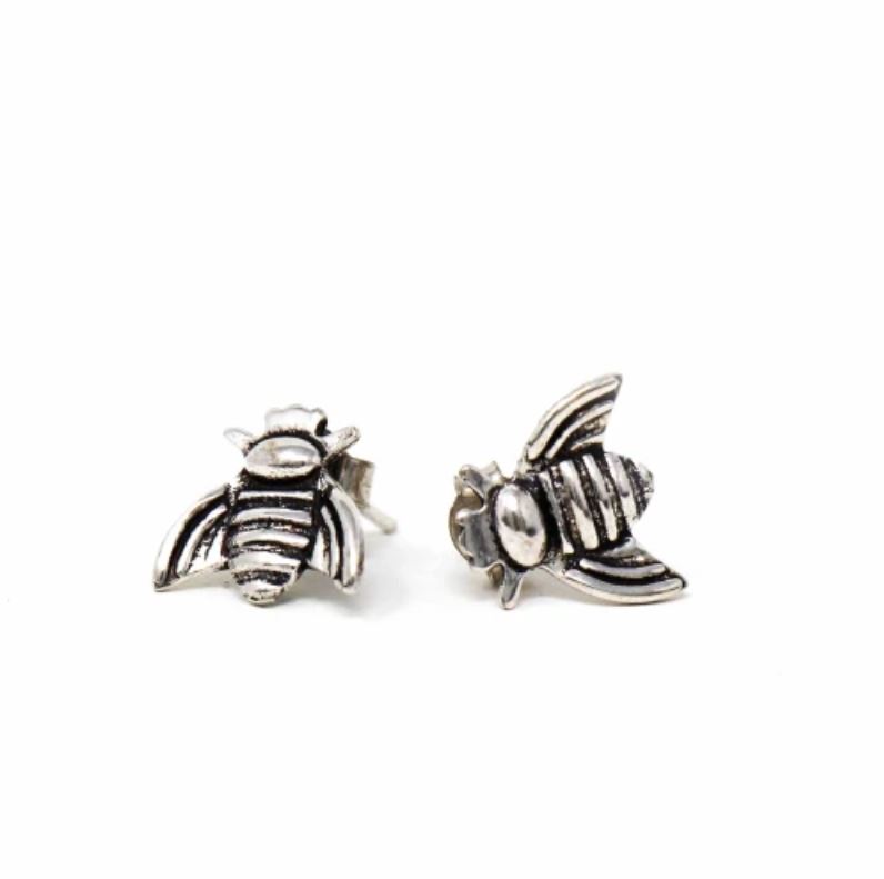 IX10ORX9079 Honeybee Stud Earrings, Black Antique