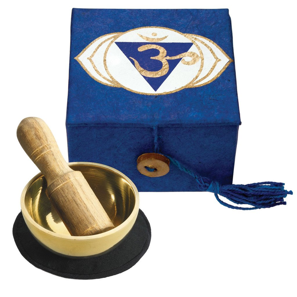 525018000 Handmade & Fair Trade Mini Meditation Bowl Box with 2 in. Third Eye Chakra -  dZi, DZI525018000