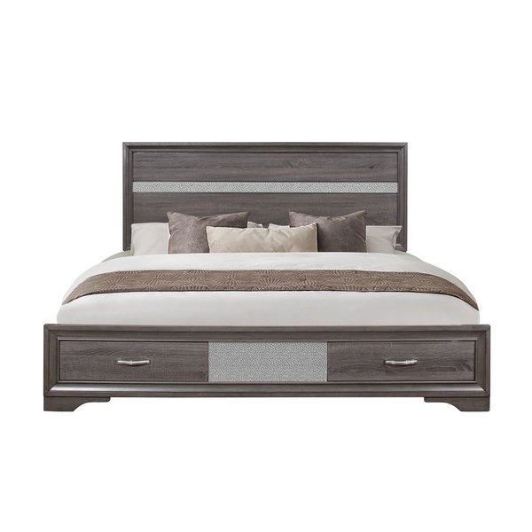 SEVILLE-QB Seville Grey Queen Size Bed -  Global Furniture USA