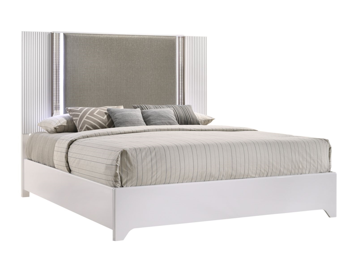 ASPEN-WH-KB Aspen Bed, Gloss - King Size -  Global Furniture USA