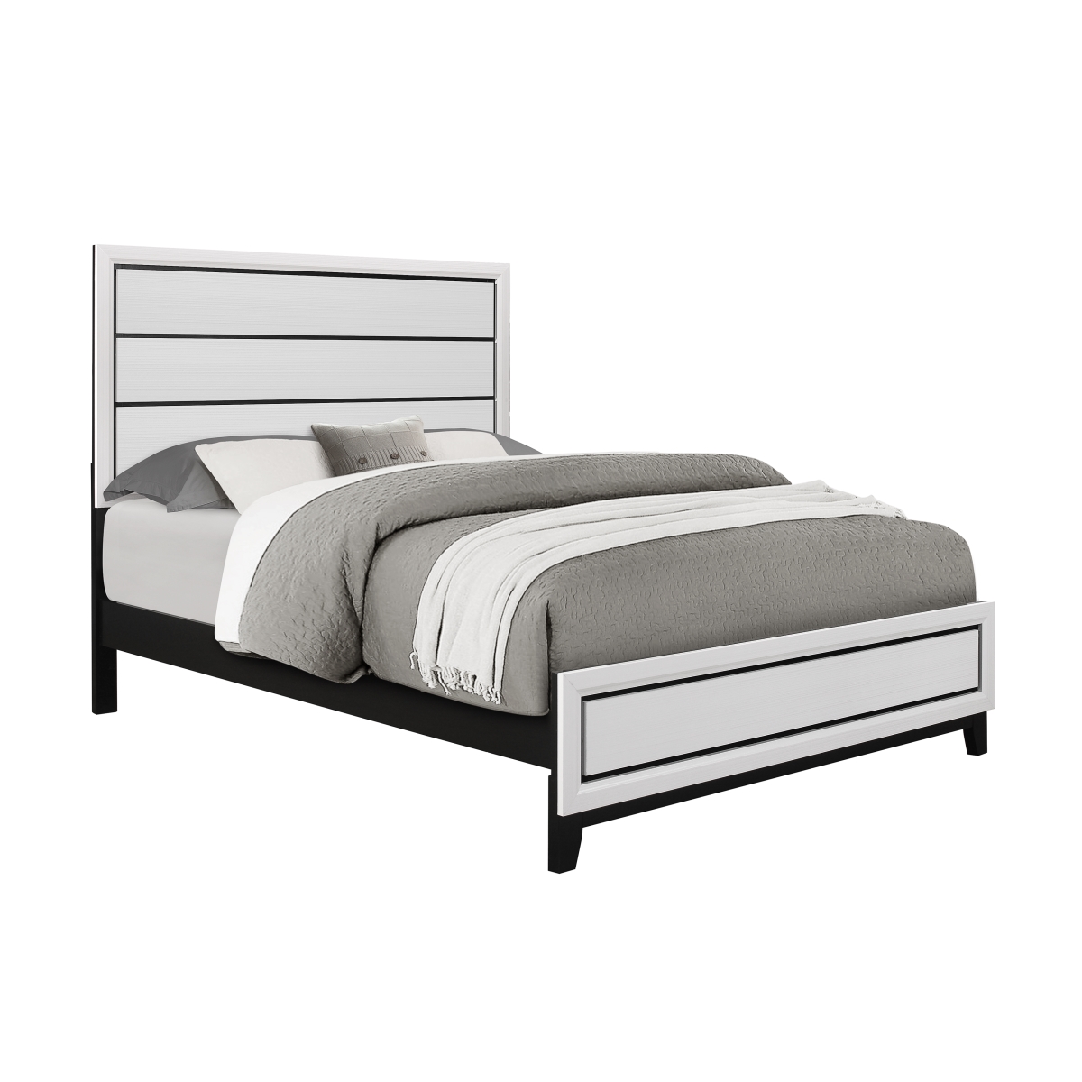 KATE-WH-KB Kate White King Size Bed -  Global Furniture USA