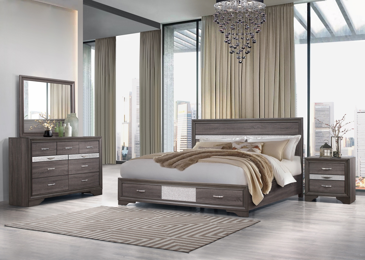 SEVILLE-QBG Seville Gray Queen Size Bed Group -  Global Furniture USA