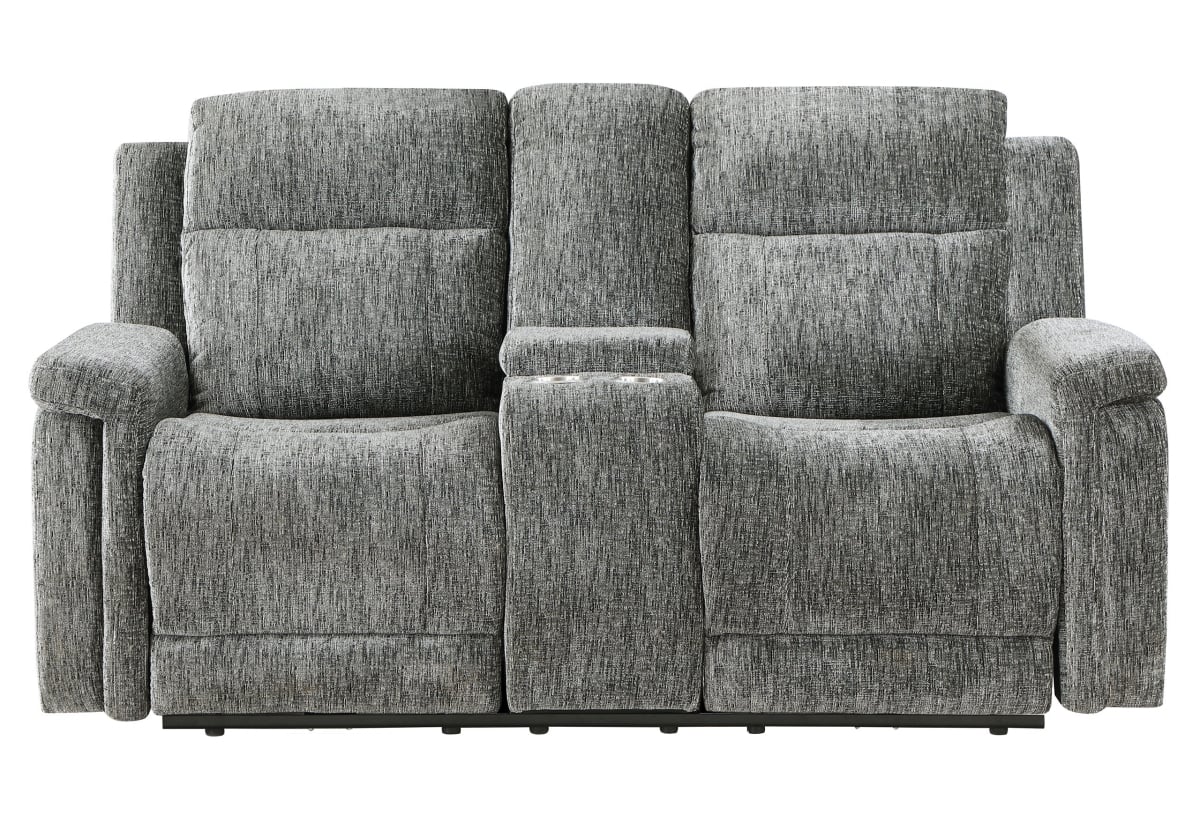 U1797-DARK GREY-PCRLS Dark Gray Power Console Reclining Loveseat -  Global Furniture USA