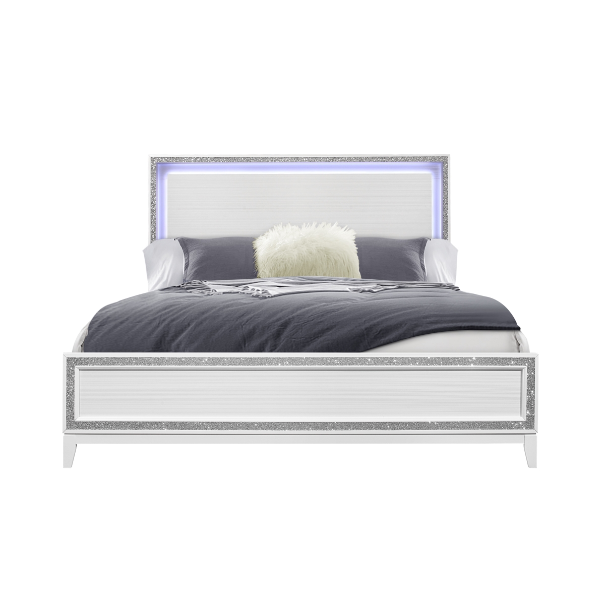 LILY-WHITE-KB Lily White King Size Bed -  Global Furniture USA