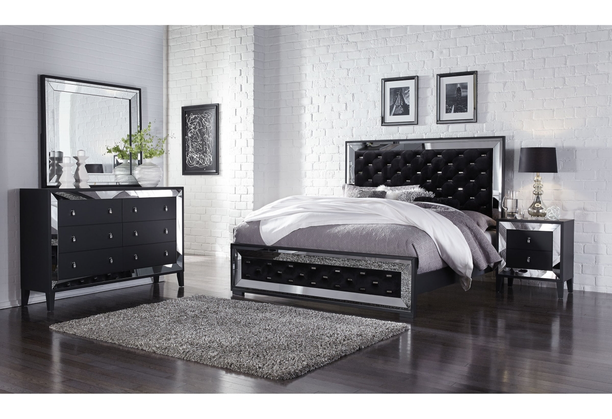 CATANIA-BLACK-QB Catania Black Queen Size Bed -  Global Furniture USA