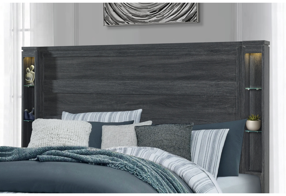 CYPRESS-DARK GREY-KB Cypress Bed - Dark Grey, King Size -  Global Furniture USA