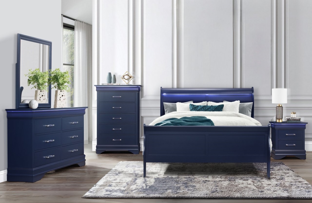 Picture of Global Furniture USA CHARLIE-BLUE-FB-1 BOX-ECOM Charlie Blue Full Bed in A Box