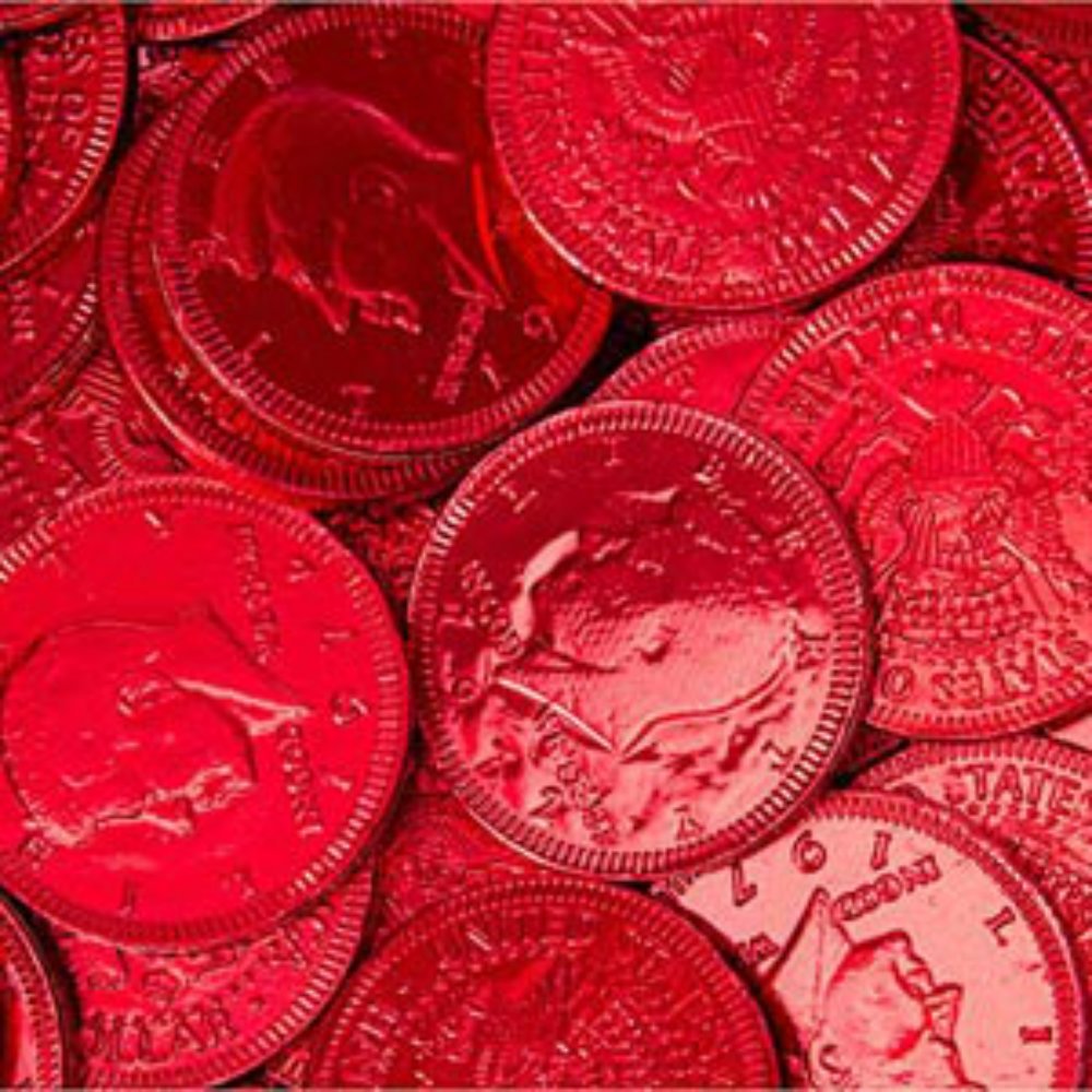 Picture of Fort Knox 42012 1.5 in. Red Milk Chocolate Coins - Pack of 20