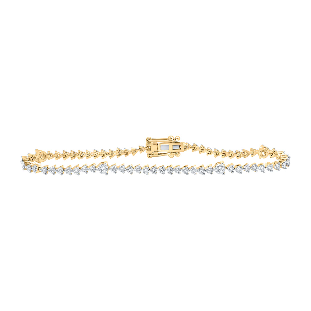 Picture of GND 166858 14K Yellow Gold Round Diamond Tennis Bracelet - 2.625 CTTW