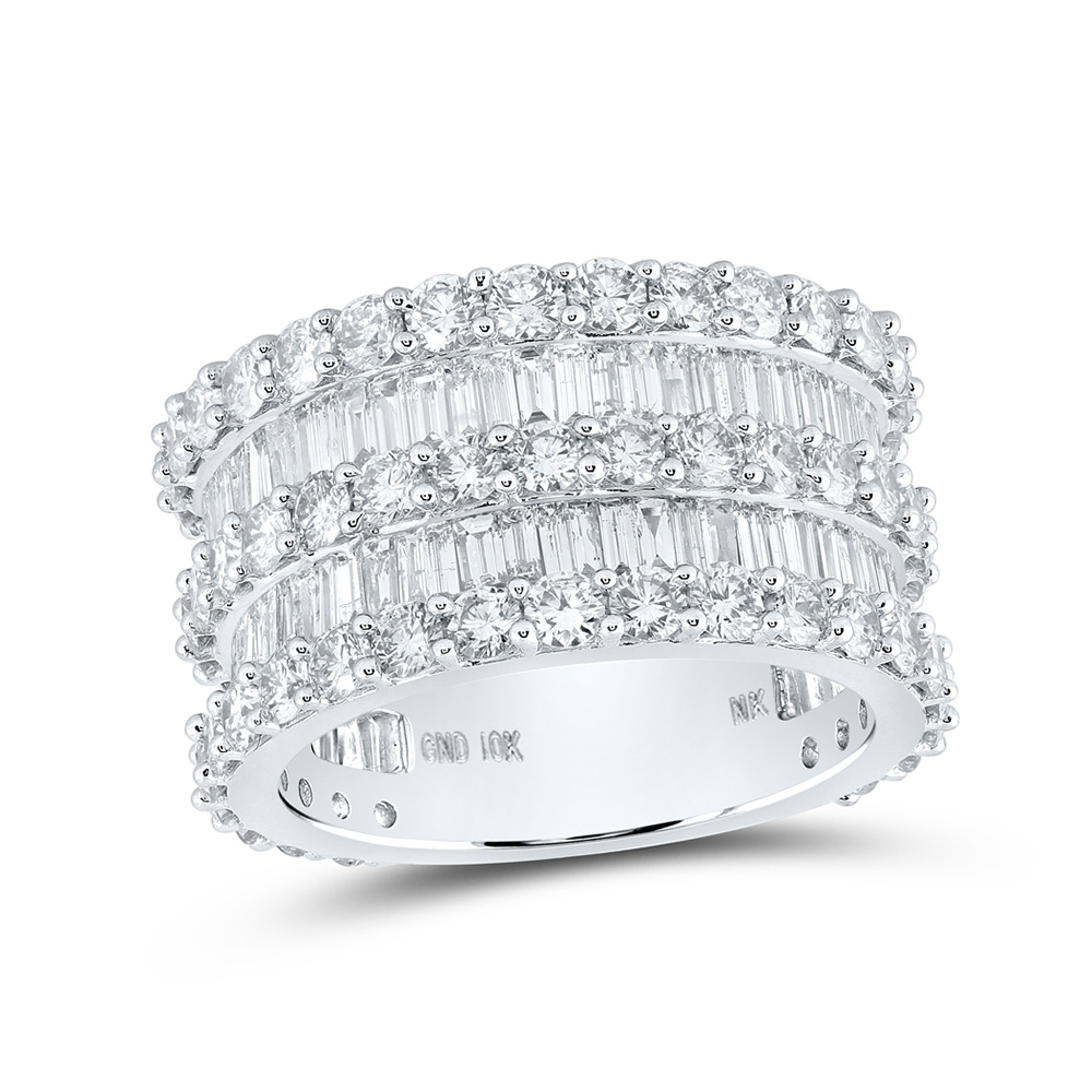 167505 10K White Gold Baguette Diamond Eternity Ring - 6.875 CTTW -  GND